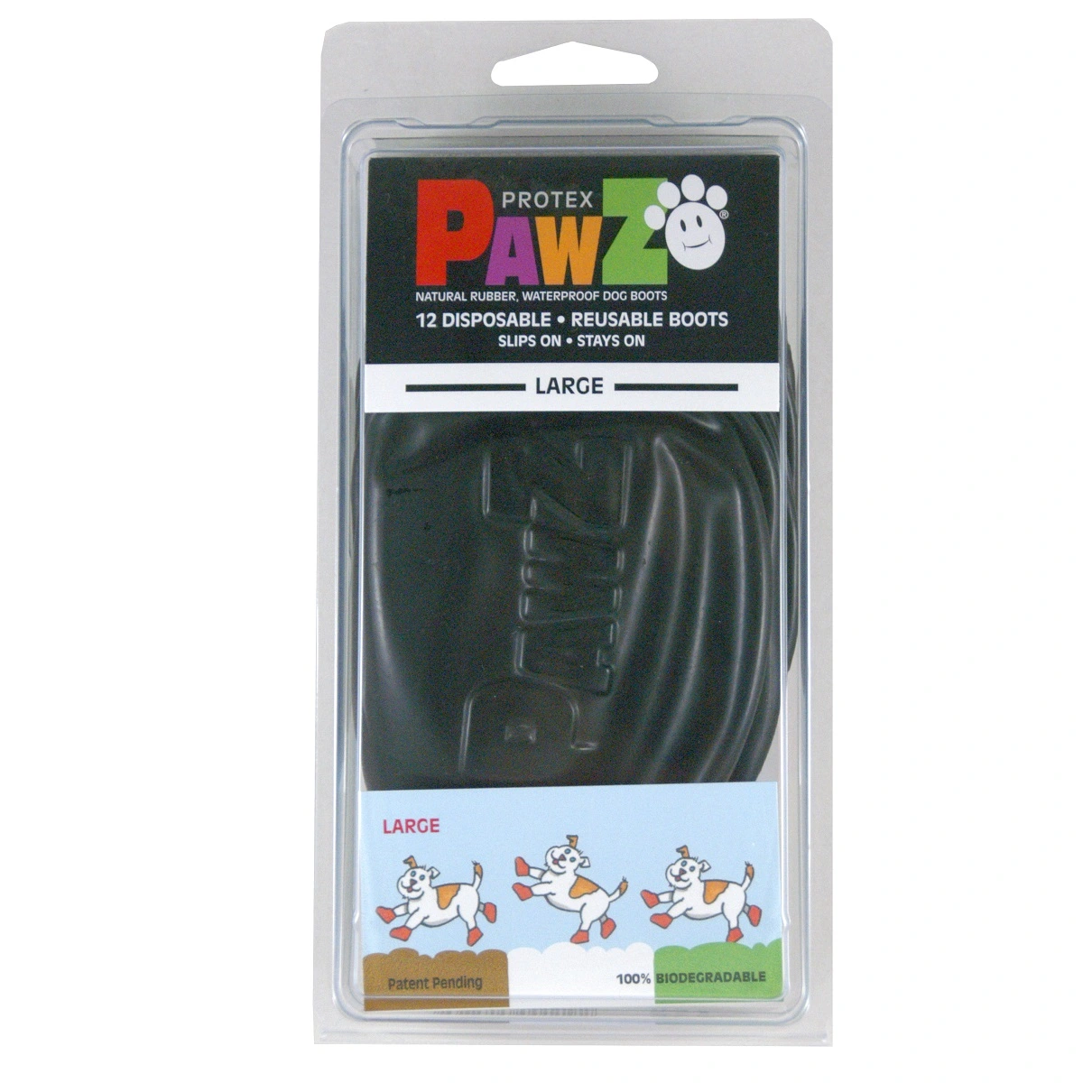 Pawz hundesko Large 10,2 cm sort